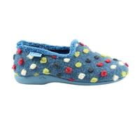 Lunar Women's Helix Polka Dot Slippers in Mid Blue | Size: 8 Lunar Mid Blue 8