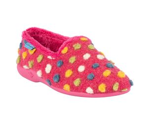 Lunar Womens Helix Polka Dot Slippers - Pink - 4 UK - Pink - 100% Mixed