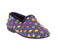 Lunar Womens Helix Polka Dot Slippers - Purple - 6 UK - Purple