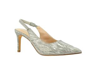Lunar Womens Janine Sling Back Shoes - Silver - Silver - 4 UK