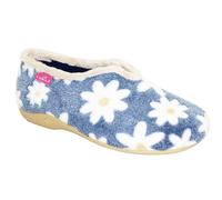 Lunar Womens/Ladies Daisy Slippers - Blue - 5 UK - Blue