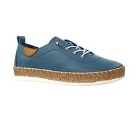 Lunar Womens/Ladies Evie Leather Plimsolls - Mid Blue - Mid Blue - 5 UK