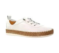 Lunar Womens/Ladies Evie Leather Plimsolls - White - White - 4 UK