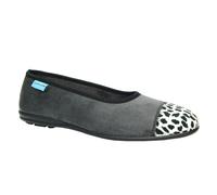 Lunar Womens/Ladies Jessie Leopard Print Slippers - Grey - 5 UK - Grey