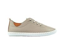 Lunar Womens/Ladies St Ives Leather Plimsolls - Stone - Stone - 4 UK - 100% Leather