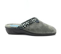 Lunar Womens Michelle Ocelot Slipper Grey 4 UK
