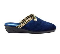 Lunar Womens Michelle Ocelot Slipper Navy 4 UK