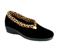 Lunar Women's Paloma Leopard Print Slippers - Black - 6 UK - Black