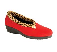 Lunar Women's Paloma Leopard Print Slippers - Red - 7 UK - Red