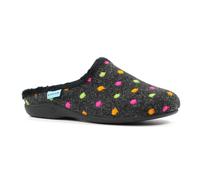 Lunar Womens Peanut Mule Slippers - Black - 6 UK - Black - 100% Mixed