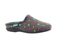 Lunar Womens Peanut Mule Slippers - Grey - 6 UK - Grey