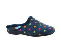 Lunar Women's Peanut Mule Slippers in Navy | Size: 6 Lunar Navy 6