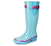 Lunar Womens Polka Dot Wellington 6 UK Pale Blue