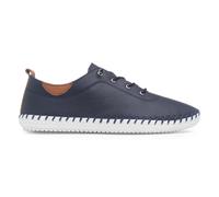 Lunar St Ives Leather Plimsoll 9 UK Navy