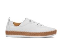 Lunar Womens Shoes White Adults Ladies Flat Leather Slip On Bungee Evie SIZE