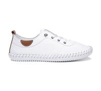 Lunar St Ives Leather Plimsoll 5 UK White