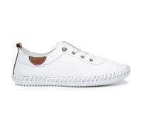 Lunar Womens Shoes White Adults Ladies Flat Leather Slip On Flexible St SIZE