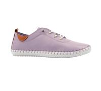 Lunar Womens St Ives Animal Print Leather Soft Plimsolls - Lilac - Lilac - 7 UK
