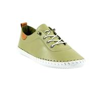 (8 UK, Khaki Green) Lunar Womens/Ladies St Ives Leather Plimsolls