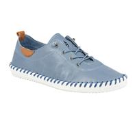 Lunar Women's St Ives Leather Plimsolls - Mid Blue - Mid Blue - 4 UK