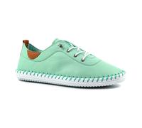 Lunar Women's St Ives Leather Plimsolls - Mint - Mint - 3 UK
