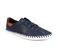 (6 UK, Navy) Lunar Womens/Ladies St Ives Leather Plimsolls