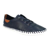(8 UK, Navy) Lunar Womens/Ladies St Ives Leather Plimsolls