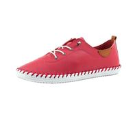 Lunar Women's St Ives Leather Plimsolls - Raspberry - 6 UK - Raspberry