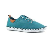 Lunar Women's St Ives Leather Plimsolls - Teal - Teal - 6 UK