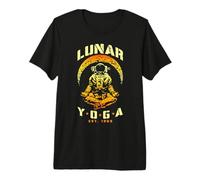 Lunar Yoga Astronaut Crescent Moon Space Science Meditation Premium T-Shirt