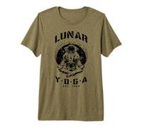 Lunar Yoga Astronaut Crescent Moon Space Science Meditation Premium T-Shirt