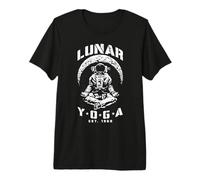 Lunar Yoga Astronaut Crescent Moon Space Science Meditation Premium T-Shirt