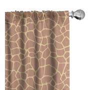 Lunarable Savannah Window Curtains, Ikat Style Inspired Coffee Tones of Giraffe Skin Animal Print Pattern, Lightweight Decor 2-Panel Set with Rod Pocket, Pair of - 28" x 84", Beige