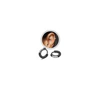 LunarCharm 1 Pair of Small Black Hoop Earrings, Made from Surgical 316L Steel, Hinged Hoops for Cartilage, Helix, Tragus, Earlobe, Lightweight Hypoallergenic Earrings