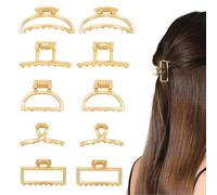 LunarCharm 10 Stück kleine goldene Haarspangen, Haarklammern aus Metall für dickes, dünnes Frauenhaar, starker Halt, rutschfeste Haarspange, Klemme für langes Haar