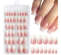 LunarCharm 144 Pieces Ombre Square Press on Nails Medium Fake Nail, Square Ombre Medium Artificial Acrylic Nails for Ladies False Nails