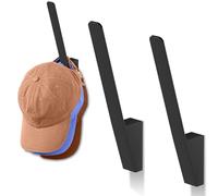 LunarCharm 2 Pack Hat Stand for Baseball Caps - Metal Wall Mounted Hat Holder, Cap Storage Organiser for Wardrobes, Bedrooms