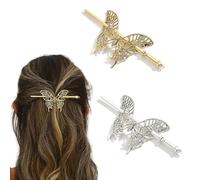 LunarCharm 2 pieces butterfly hair pin metal hair pins vintage hollow hair stick hair accessories for women for thin hair and thick hair