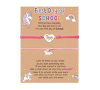 LunarCharm 2 Stück Einhorn Schulkind Armband Mädchen Junge Schulanfang Einhorn Armband Geschenk Schulanfang,Schultüten füllung Einschulung geschenk Schulanfang Geschenke