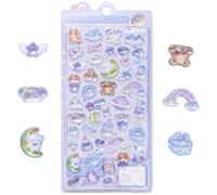 LunarCharm 3D Puffy Sticker Set with Starry Night and Puppy Designs, Quality PVC Glitter Stickers for Kids, Diverse Craft Accessories for Creative Projects and Rewards