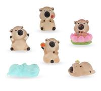 LunarCharm 6PCS Miniature Capybara Figures Luminous Model, Cute Mini Luminous Capybara Figurines,Capybara Figures Cake Decoration, Home Decoration Accessories Mini Capybara