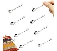 LunarCharm 8 Pieces Small Stainless Steel Spoons for Spice Jars, Mini Size, Cute Small Spice Spoons Stainless Steel for Spices, Salt, Sugar, Funny Small Scoops