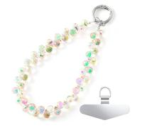 LunarCharm Crystal Wristband for Phone, Mobile Phone Pendant Necklace, Keychain, Beaded Mobile Phone Lanyard, Handsfree Bracelet, Wrist Strap for Women, Transparent