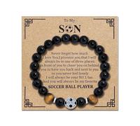 LunarCharm football gifts boys, football gifts, football bracelet with blessing card gifts for son birthday for boys football bracelet