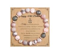 LunarCharm Natural Stone Bracelet, 40th Birthday Gifts for Women, Adjustable Size, Birthday Gifts for Women, Mother, Daughter, Grandma, Sister, Colleague