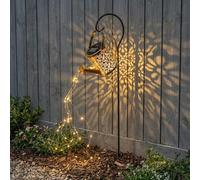 Lunaria Solar Watering Can Stake Light, Garden Watering Can Pathway String Lights - By Garden Greatness