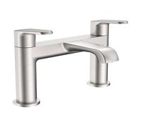 Lunaris Brushed Nickel Bath Filler Mixer Tap Deck Mounted Sleek