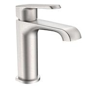 Lunaris Brushed Nickel Mini Mono Basin Mixer Tap Deck Mounted Minimalist