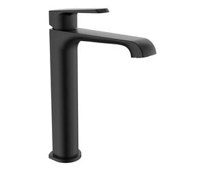 Lunaris Matte Black Tall Mono Basin Mixer Tap Deck Mounted Contemporary