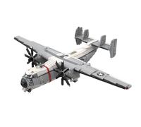 Lunaro 1/35 Scale US Military C-2 Greyhound Transport Aircraft MOC Building Set, Classic American Transport Models, Perfect and Military Displays for Teens 16+ (2566 PCS)